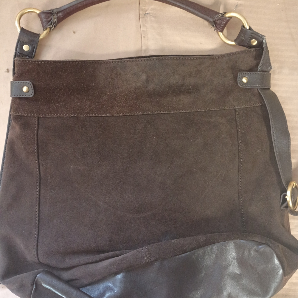 Elegant Brown Suede Shoulder Bag